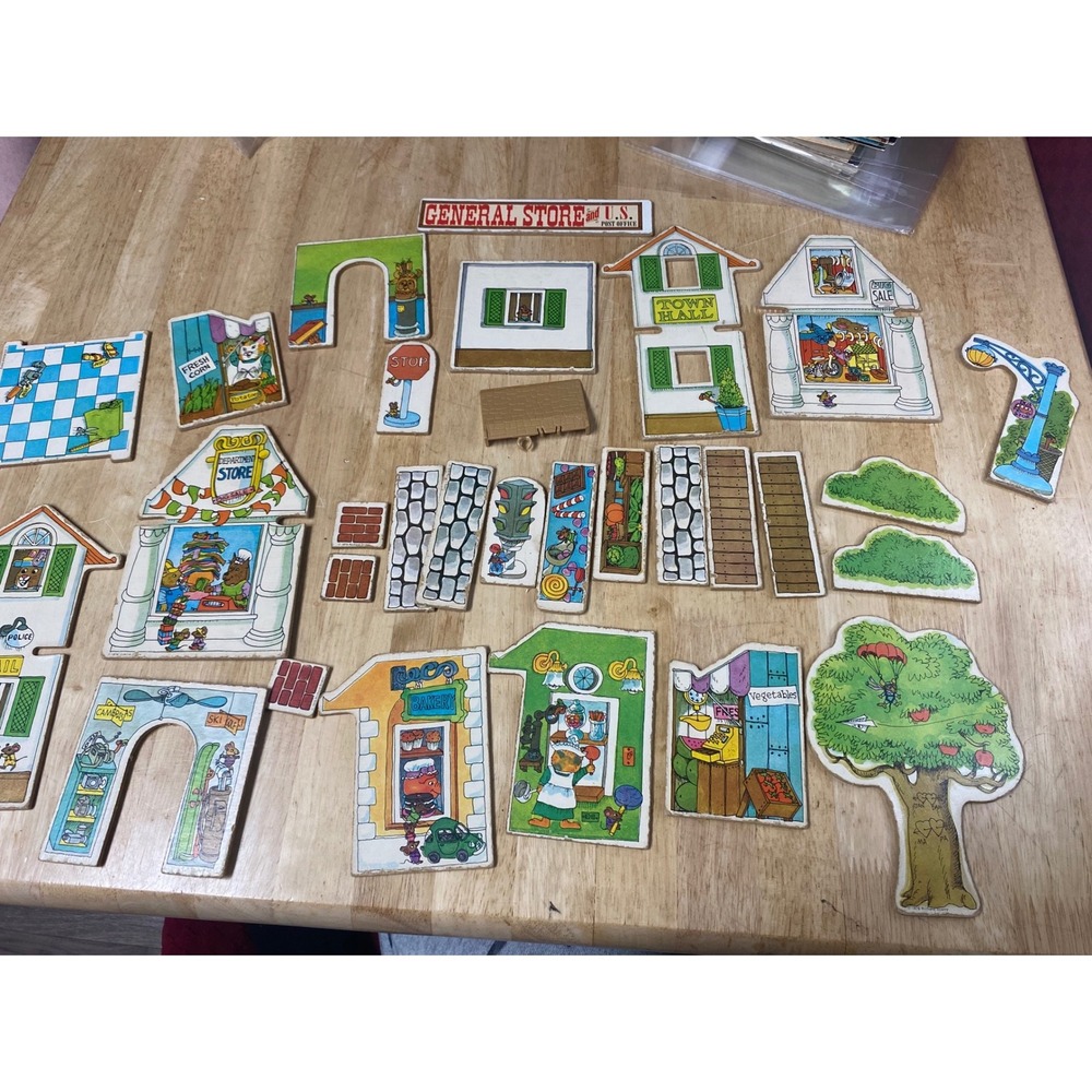 Vintage Richard Scarry Puzzletown Replacement Pieces Incomplete Set 1976 Playset